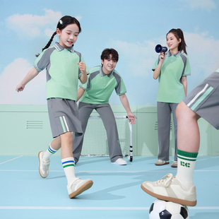 江西赣州市统一校服中小学生夏季短袖T阔腿长裤套装初高中一年级