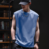 T恤冰丝运动上衣宽松跑步短袖 背心男速干无袖 训练 发货快