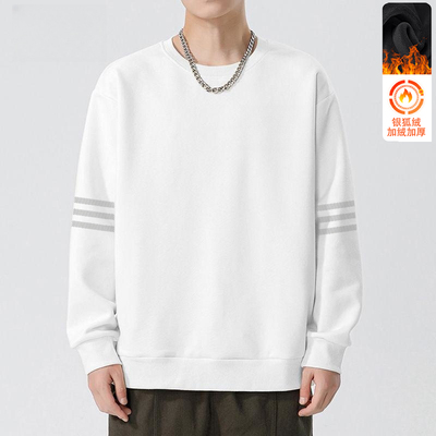 套头卫衣男秋冬季2025新款青少年男款宽松加绒重磅无帽外套百搭