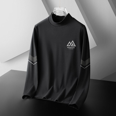 双面绒秋冬季上衣半高领男女款商务修身内搭保暖打底衫男长袖t恤