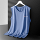 无袖 冰丝背心男潮圆领网眼透气速干运动宽坎肩外穿男士 发货快