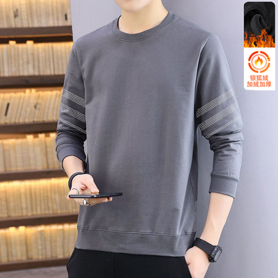 套头卫衣男秋冬季2025新款青少年男款宽松加绒重磅无帽外套百搭