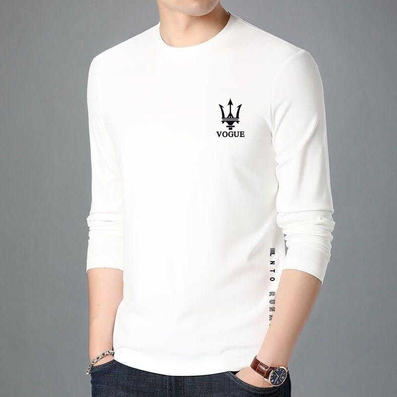 男士长袖T恤男秋季内搭秋衣男装宽松弹力打底衫男韩版ins印花t恤