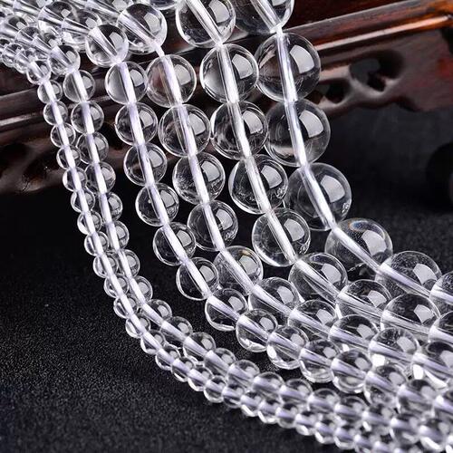 天然白水晶散珠半成品diy手工编织穿手链项链手串珠配件饰品配珠