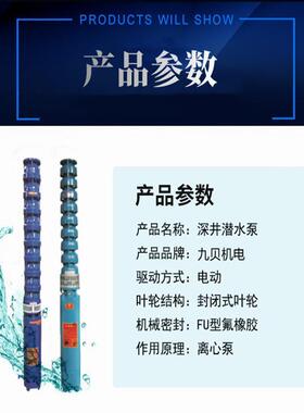 QJ系列深多级潜水BNB井泵立式井用清溉水泵灌大流量高扬程铸铁井