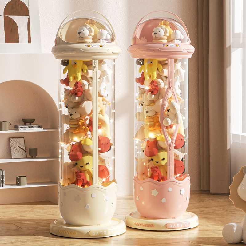 娃娃收纳桶毛绒玩具收纳神器透y明筒儿童装玩偶大容量放公仔展示