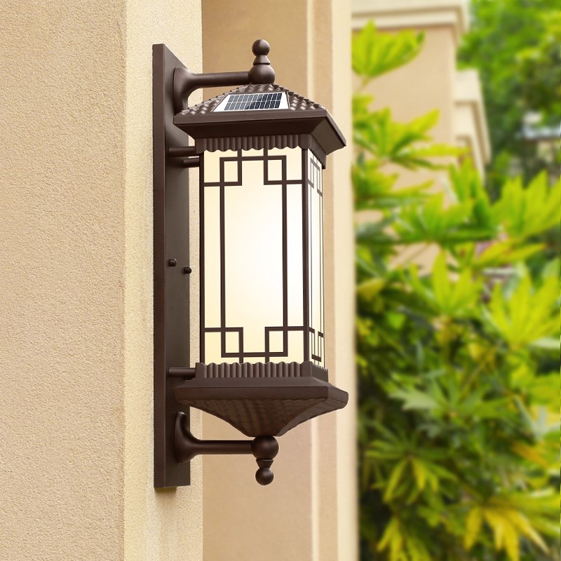 户外防水壁灯太阳能新中式别墅大门柱子灯露台庭院室外Y围墙外墙