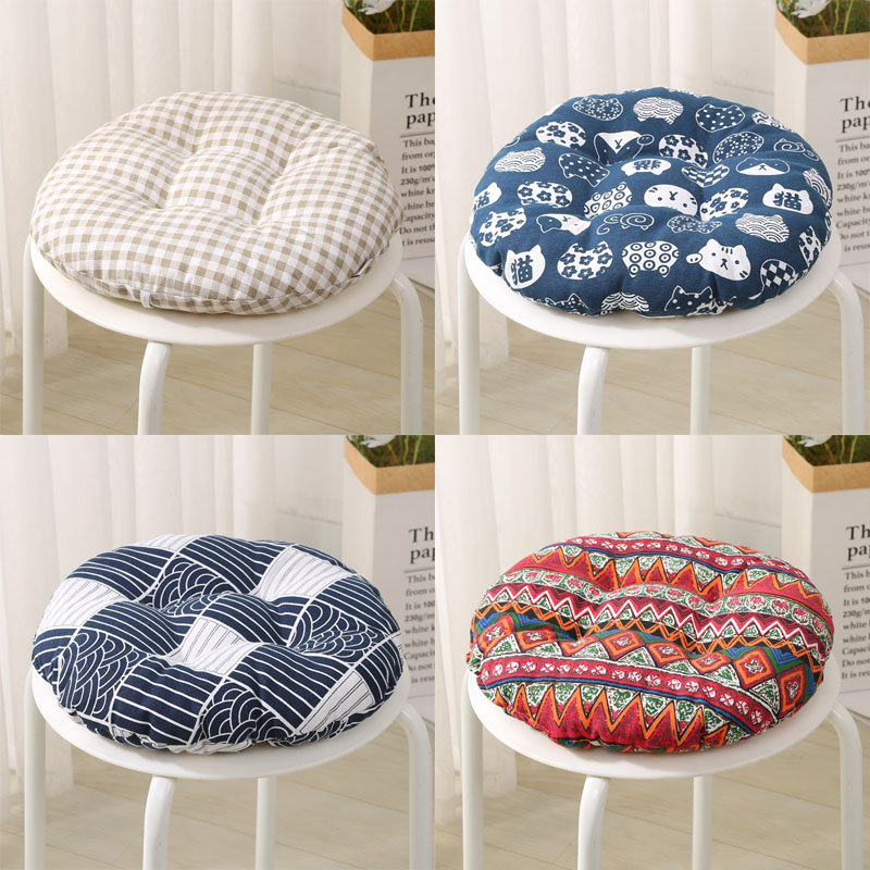 简约加厚冬季棉麻坐垫p餐桌办公室座垫椅垫幼儿园学生地垫凳屁垫