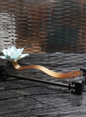 新中式创意如意莲花样板间玄关桌面工艺J品家居客厅书房装饰品摆