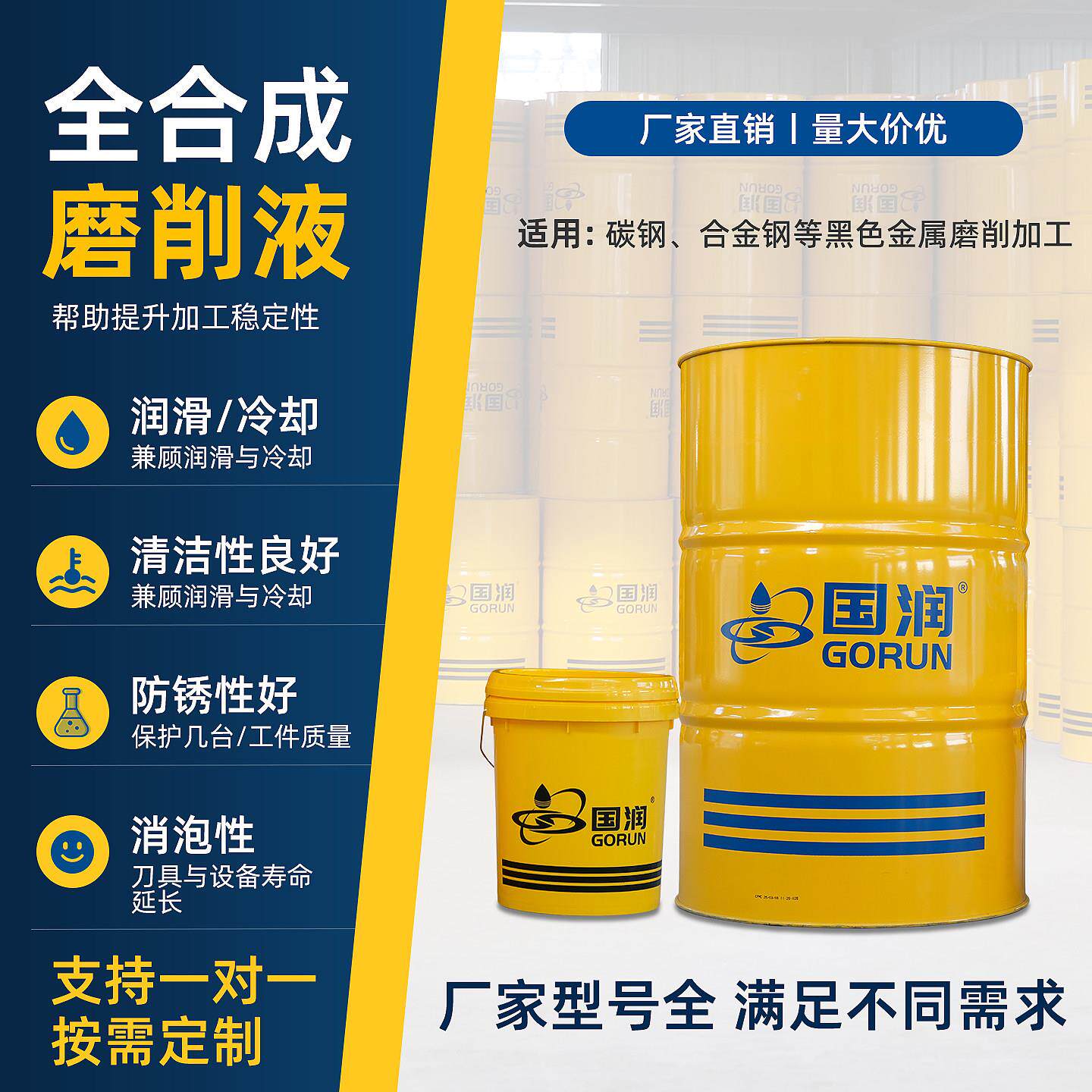 全合成磨削液黑色金属高速研磨防锈不伤手冷却液机床加工润滑清洗