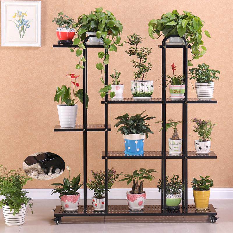 花架锻铁多层地板到天花板阳台客厅室内花盆特别价格节省空间的移