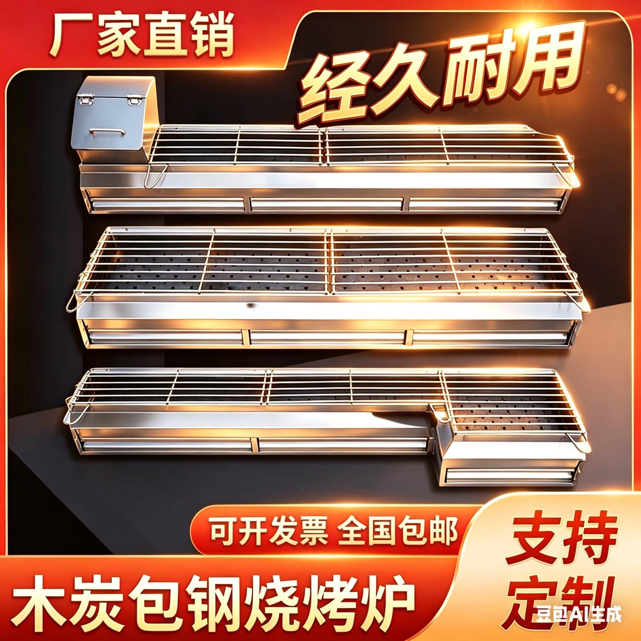 不锈钢烧烤架商用摆摊木炭烧烤架烤鱼羊肉串炉加厚大号不厂家
