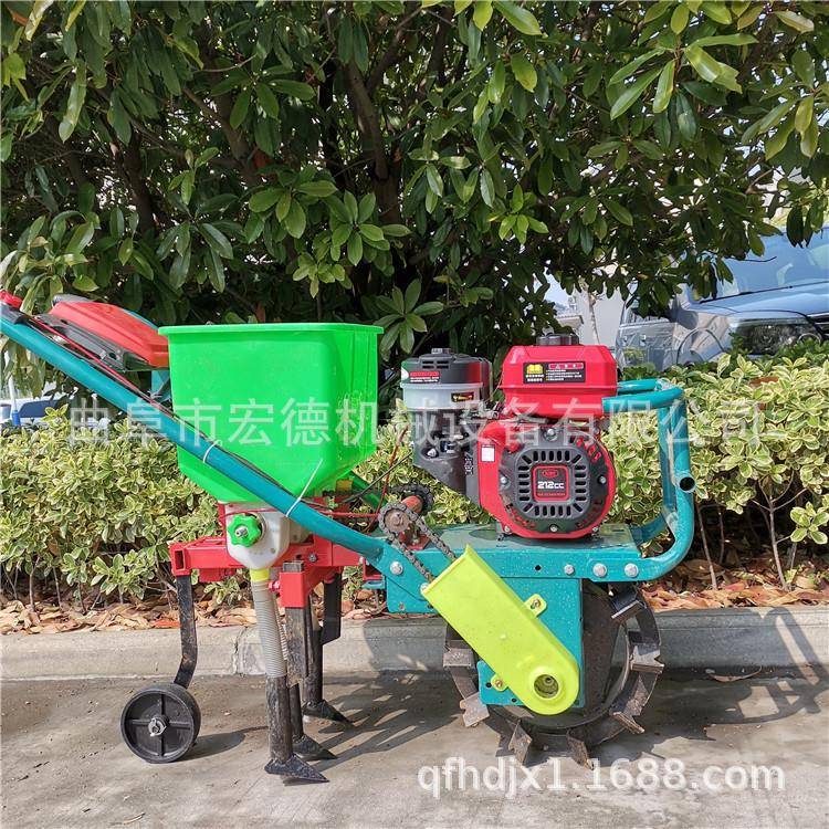 汽油自走式黄豆播种机多功能播种追肥机手推独轮播种机