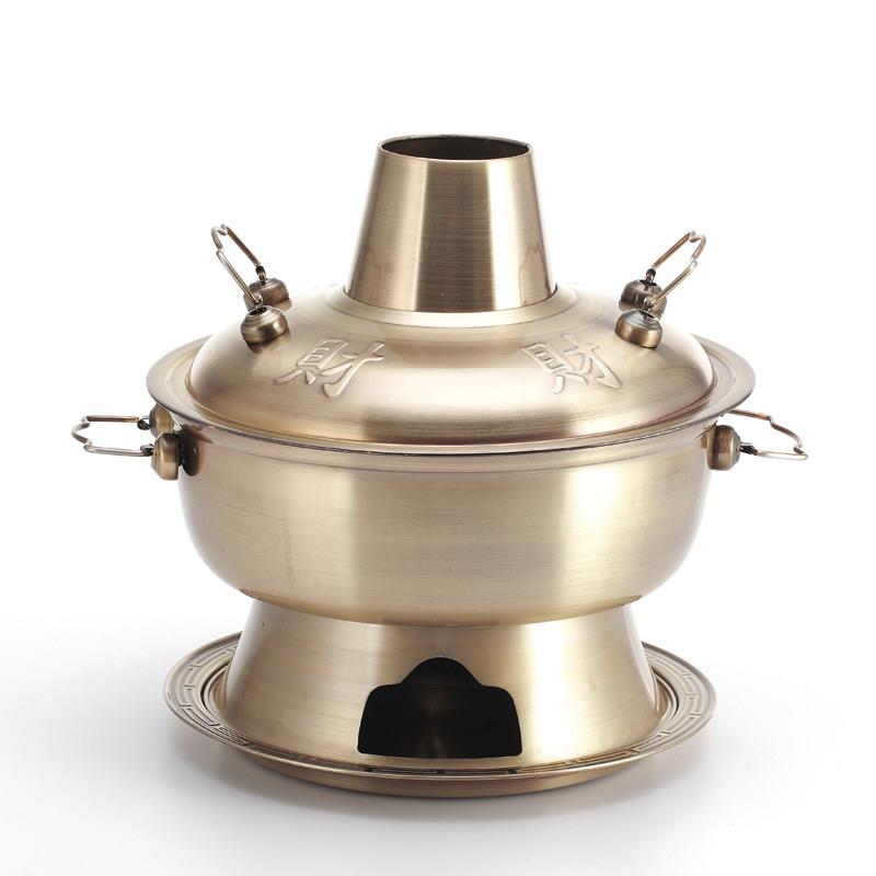 电碳两用纯紫铜火锅家用木炭土火锅锅具打边炉老式北京涮羊肉铜锅