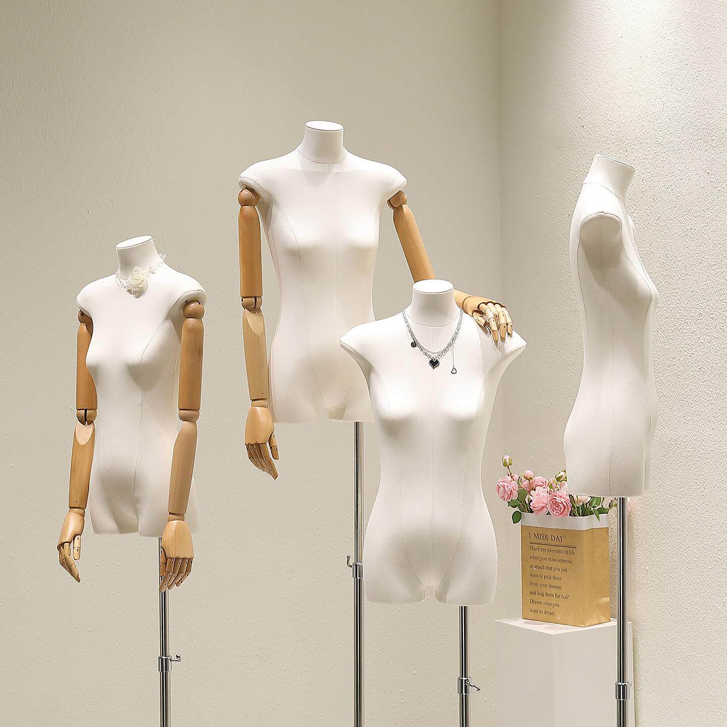 新款服装店扁身模特女展示架半身假人偶女装橱窗平胸人体模型人台