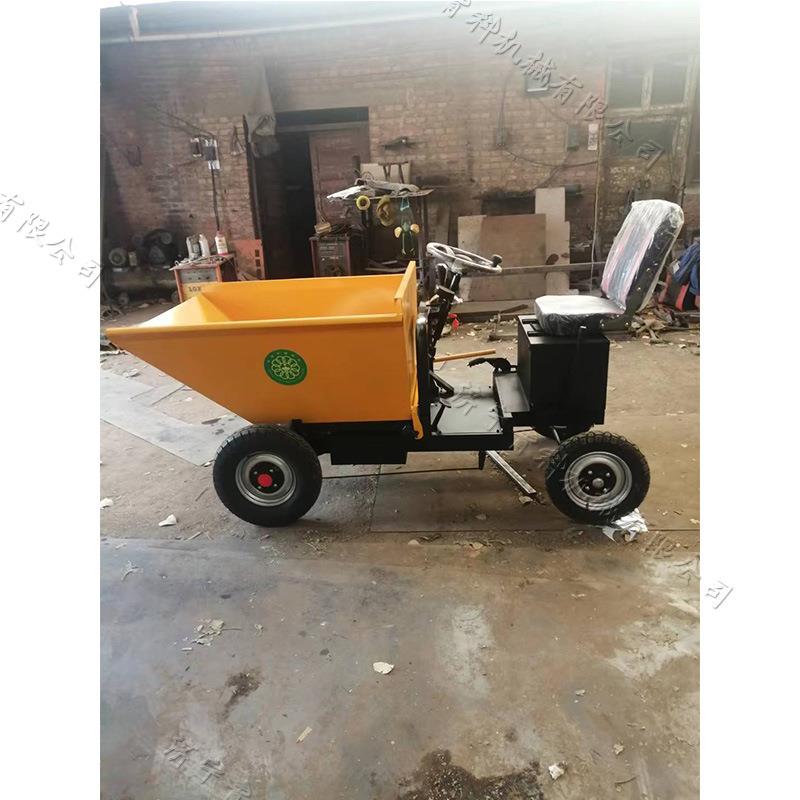 电动四轮前卸翻斗车砂土运输电动装载车养殖场饲料粪便周转车