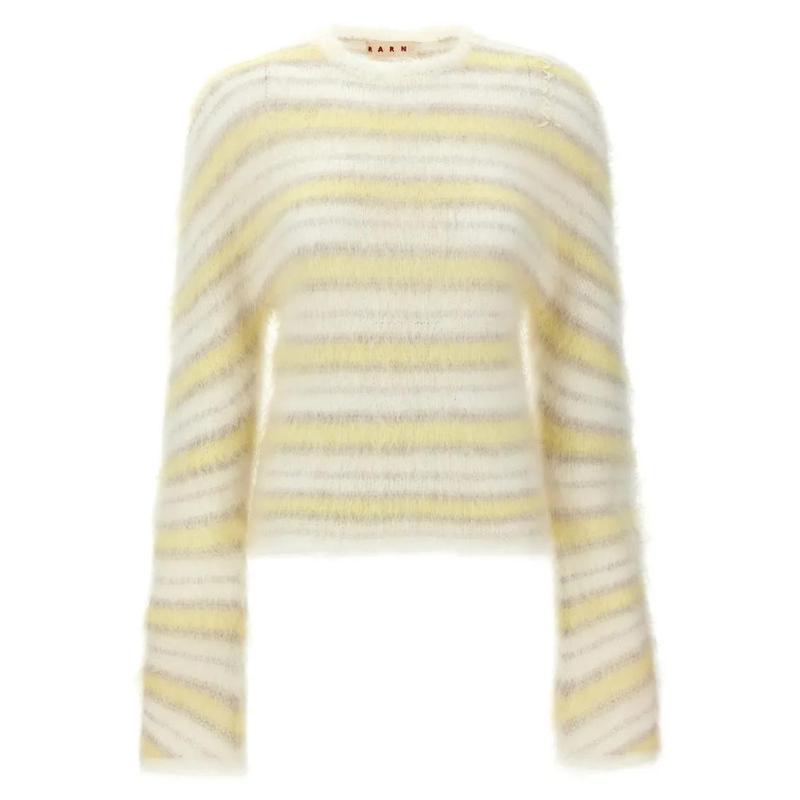 MARNI女士上衣条纹毛衣柔软针织衫日常休闲办公室