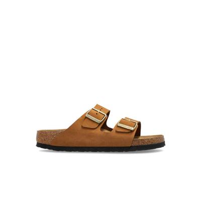 代购Birkenstock女士拖鞋透气轻便软底舒适磨砂皮双扣带金属扣环