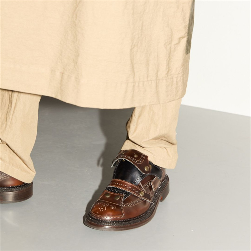 代购Grenson x Craig Green秋冬季24新款男子棕色经典优质皮革休