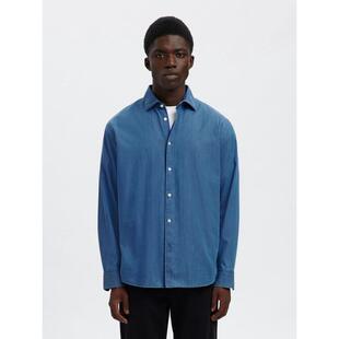 透气抗皱棉质修身 代购 SELECTED思莱德男士 衬衫 商务休闲衬衣爆款