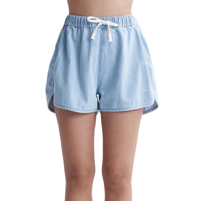 Roxy女式牛仔短裤经典设计舒适弹性腰头休闲运动裤