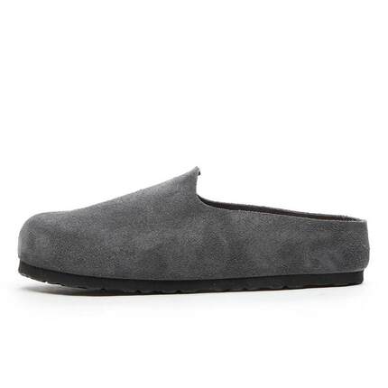 海外代购Birkenstock女士洞洞鞋平底深灰色日常通勤室内居家