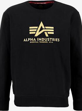 代购Alpha Industries阿尔法工业男士卫衣保暖舒适棉质黑色日常