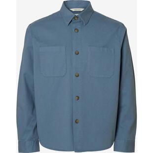 代购SELECTED思莱德男士衬衫透气抗皱棉质修身商务休闲衬衣爆款