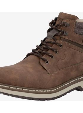 代购rieker男士工装靴保暖内里防滑鞋底柔软中底耐磨鞋面系带