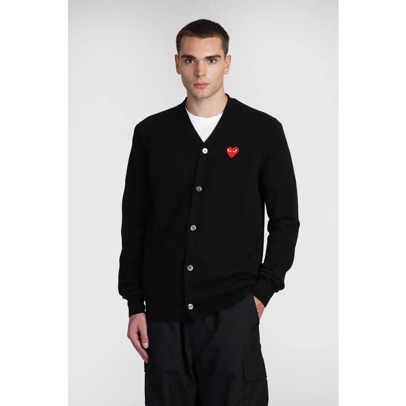 代购Comme des Garcons男士毛衣保暖舒适羊毛黑色日常秋冬开衫