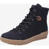 代购 rieker女士马丁靴透气吸汗软底轻便圆头平跟系带金属孔眼