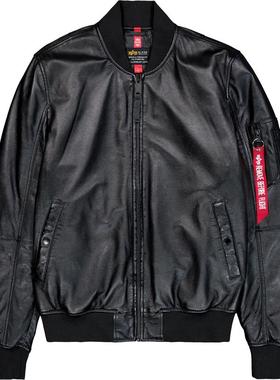 代购Alpha Industries阿尔法工业男士夹克保暖防风皮质黑色春秋