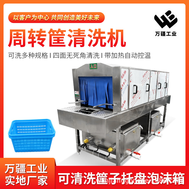 高压喷淋周转筐清洗机 单冻盘托盘清洗机 蔬菜筐清洗机器全自动