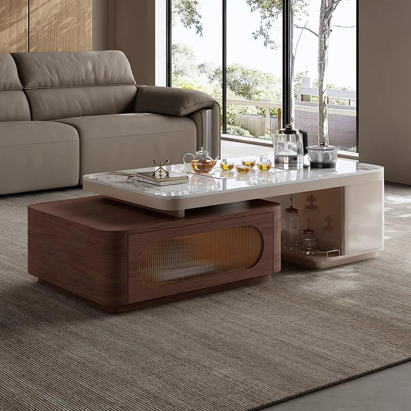 轻奢岩板功夫茶几客厅家用现代简约泡茶一体带烧水壶桌台2024新款