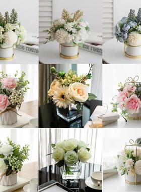 酒店洗手间展厅卫生间洗手间仿真花艺家居卫浴洗手台样板房装饰