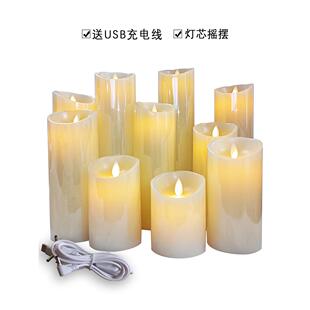 可充电人造Led数字蜡烛蜡烛灯家庭浪漫夜光气氛脚本杀死婚礼烛光