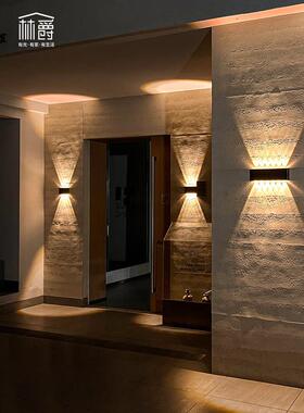 林爵可调光太阳能壁灯户外防水洗墙灯别墅花园阳台射灯庭院围墙灯