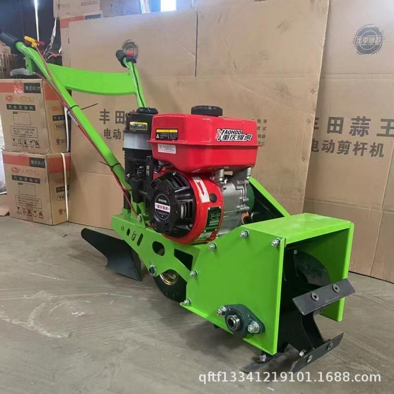 柴油四驱手推式微耕机汽油机四冲程除草机小型农用锄草开沟旋耕机