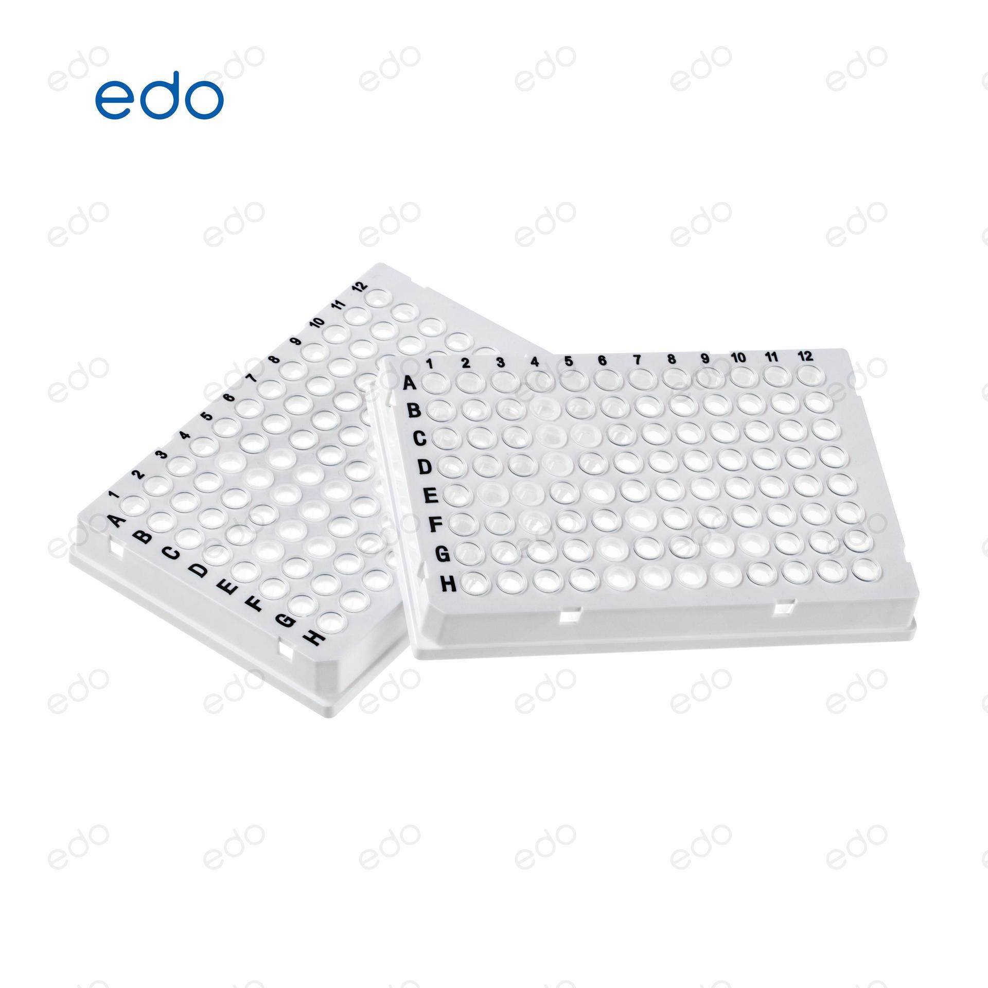 edo 96孔透明PCR板无裙边0.2ml 无DNA/RNA酶/荧光剂