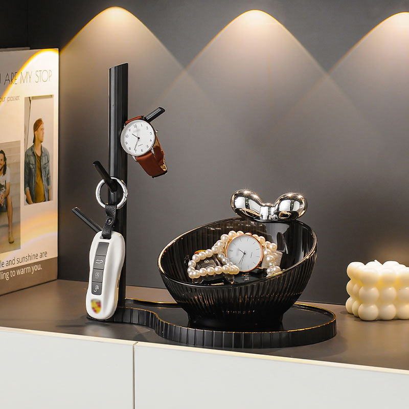 进门入户玄关放钥匙置物架收纳摆件创意鞋柜客厅轻奢风装饰品