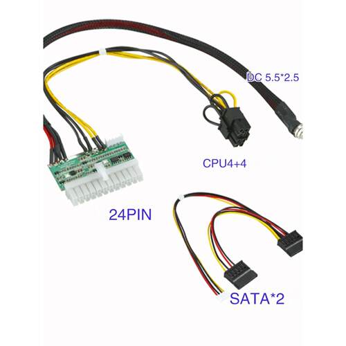 Dc-Atx直插式电源板380W 12V固态电源模块Dc-Dc电源板配套电线