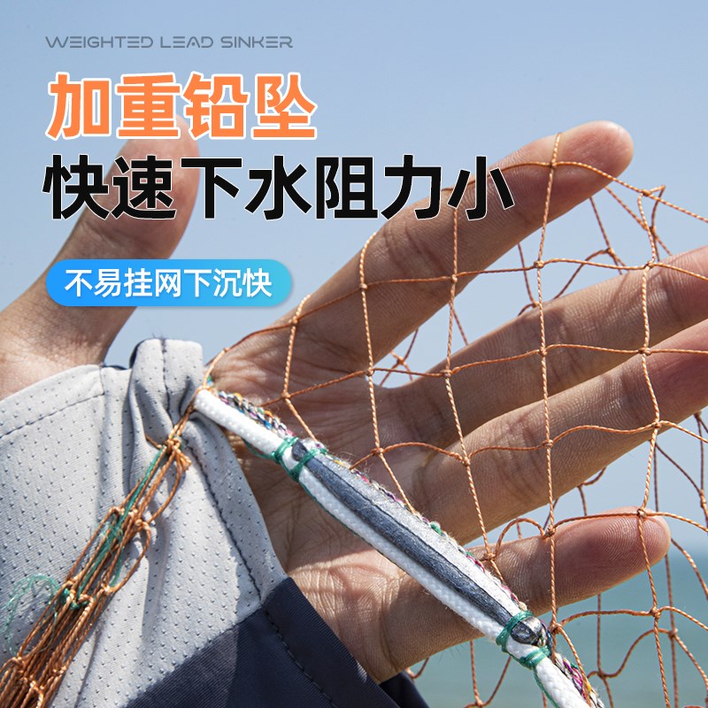 传统轮胎线手撒网手抛网渔网旋网老式撒网捕鱼网手抛渔网捉鱼网