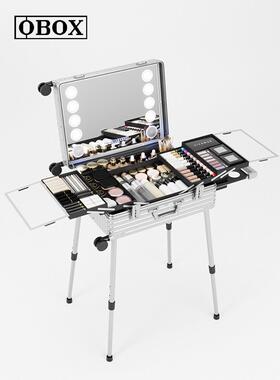 2025 Obox新娘化妆盒，专业化妆师带光镜手推车化妆盒，化妆师专