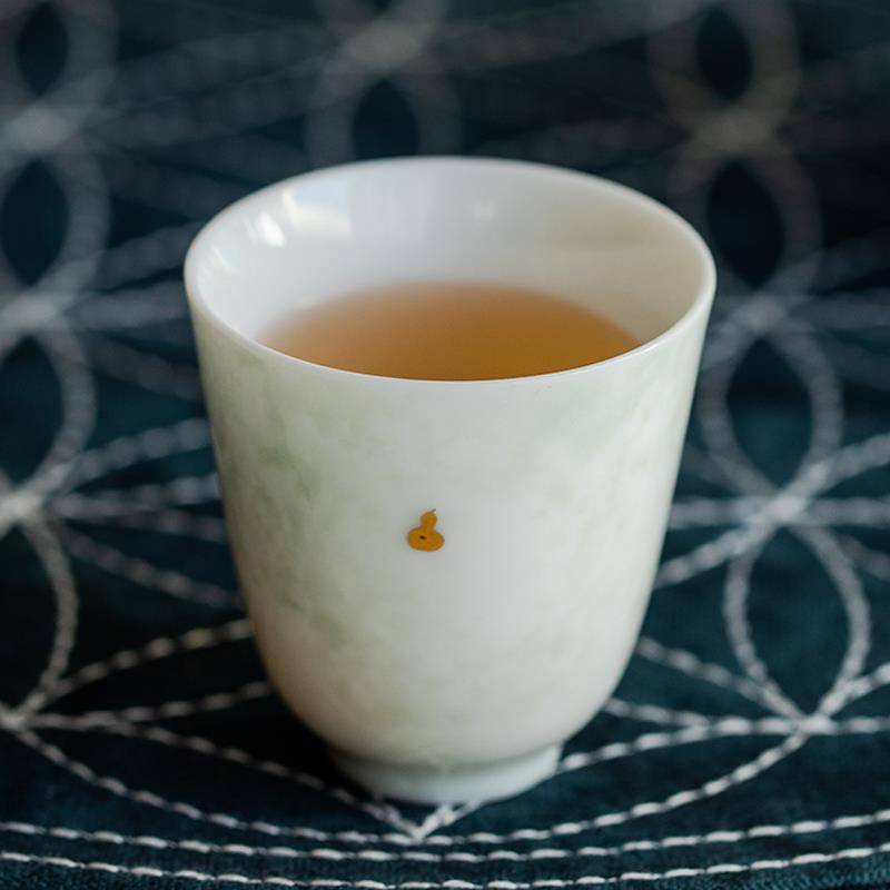 黄丽君花开荼靡渐变盖碗三色手工点金品茗杯便携旅行茶具陶瓷茶杯图片