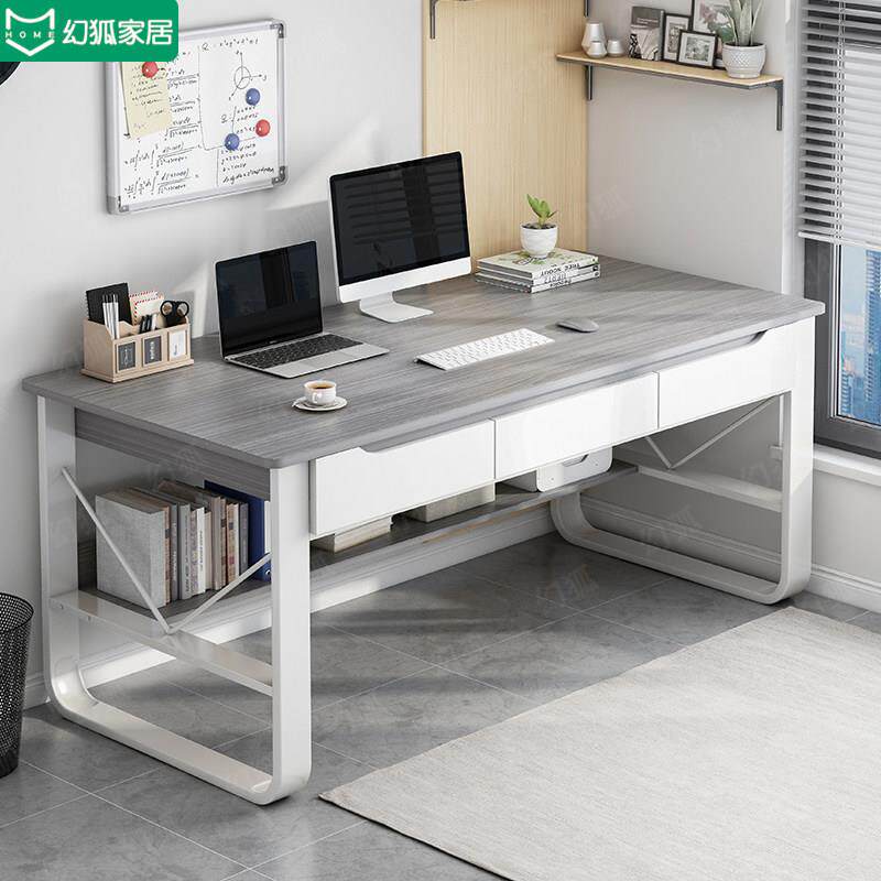 电脑桌台式家用简约现代办公桌工作台简易学生书桌带抽屉书桌子