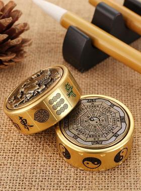 黄铜处理件，双面旋转太极双鱼座，指尖旋转器，有趣的减压和减压