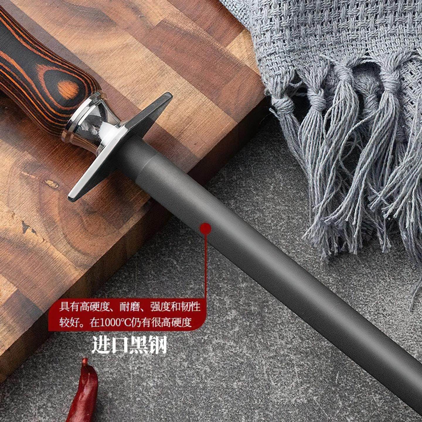 德国超细纹肉联厂磨刀棍进口屠夫专用神器钨钢棒高级商用家用锋利