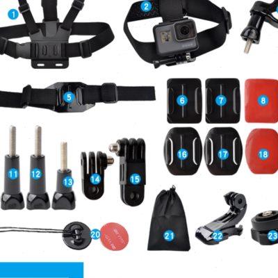 For gopro11/10/9/8/7/6 action相机头带胸带单车夹骑行配件套装