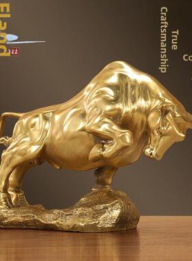 弗朗德开业礼品摆件招财金牛摆件客厅招财旺市装饰品家居装饰铜牛