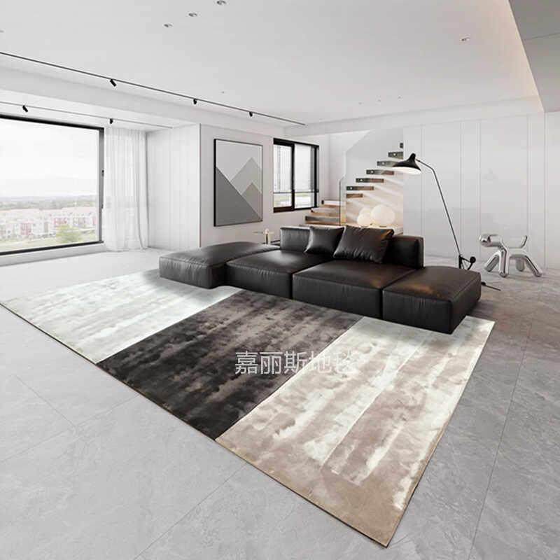 天丝竹纤维丝手工地毯客厅卧室现代轻奢沙发茶几高级感可来图定制